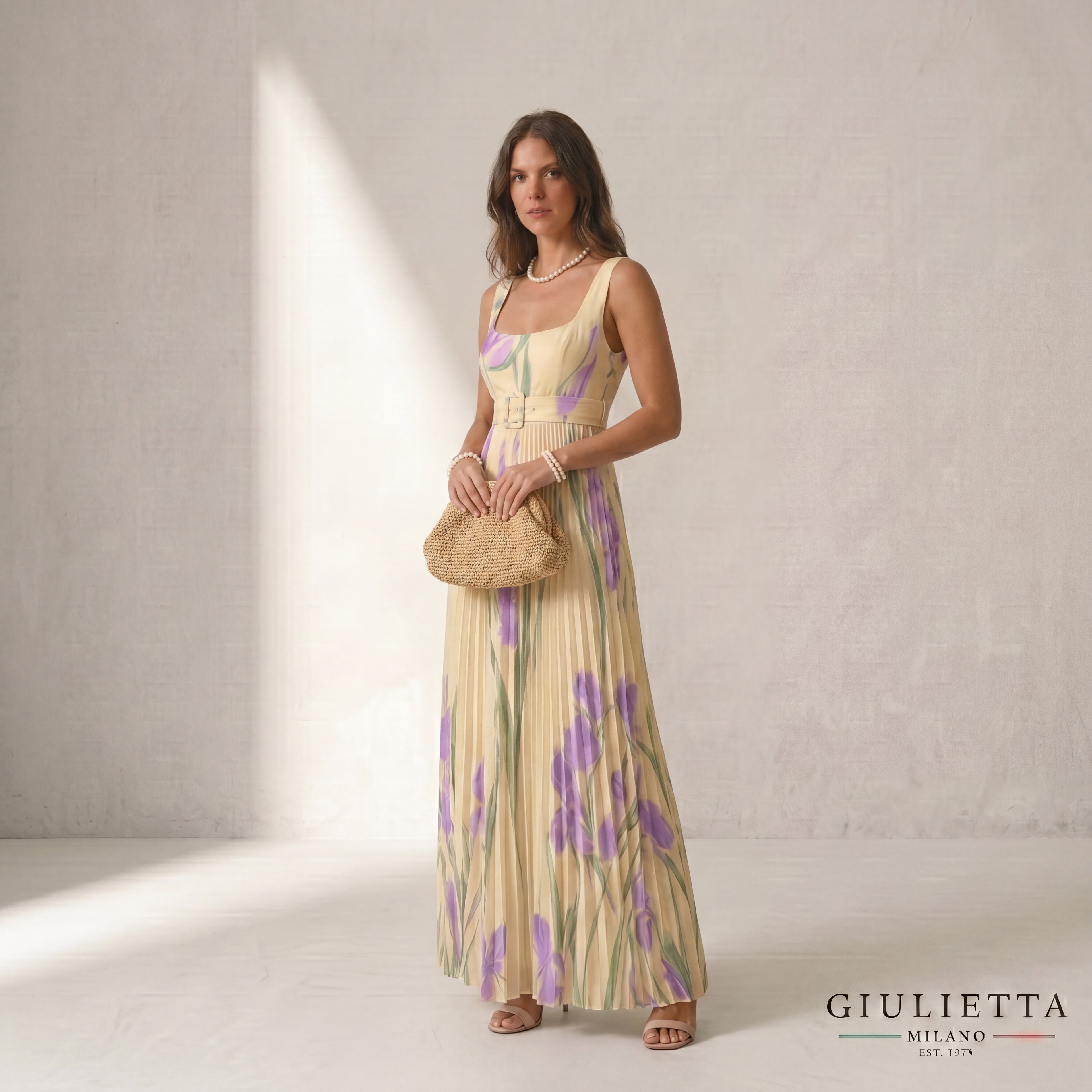 VESTIDO GABRIELA™ | Vestido Floral Elegante con Caída Plisada