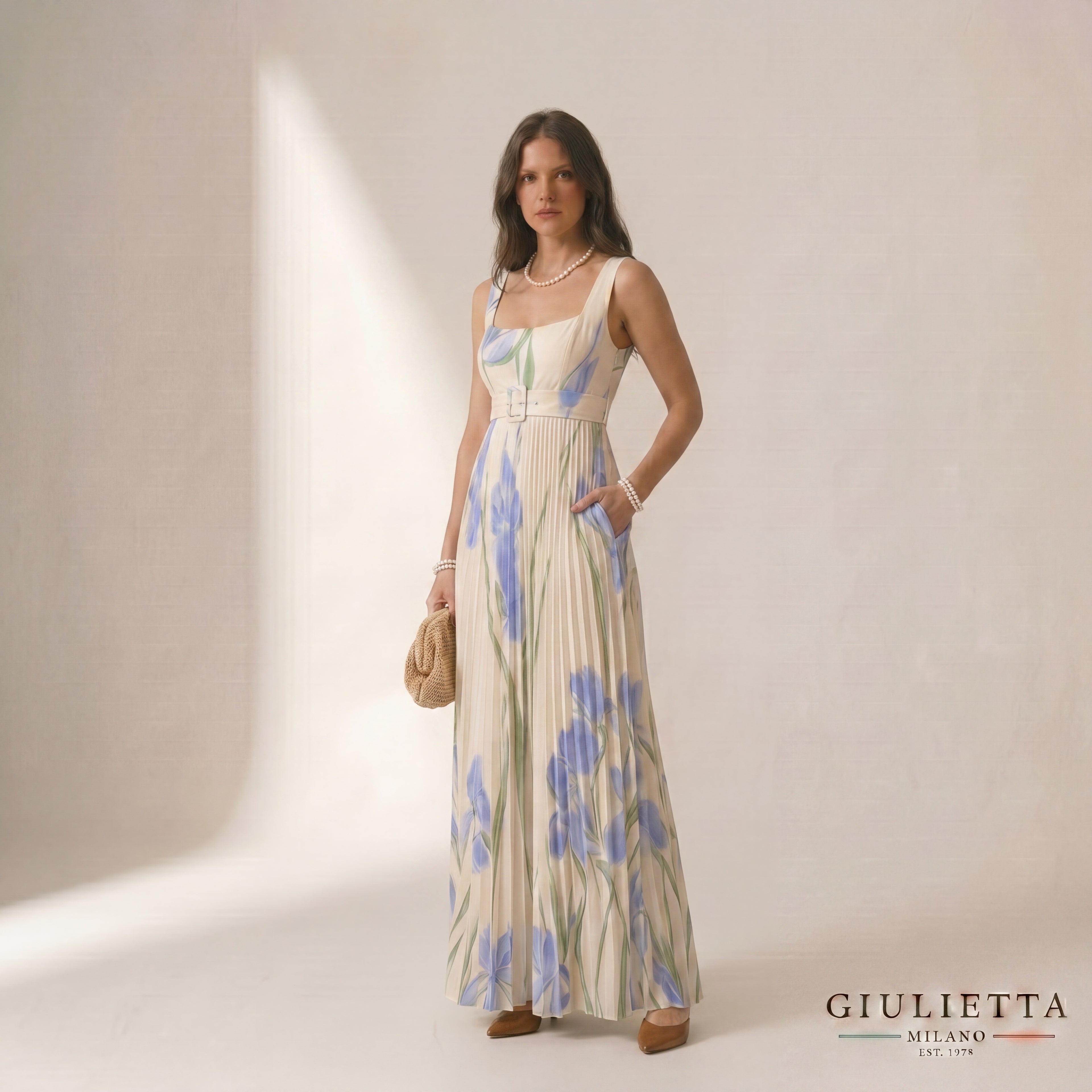 VESTIDO GABRIELA™ | Vestido Floral Elegante con Caída Plisada
