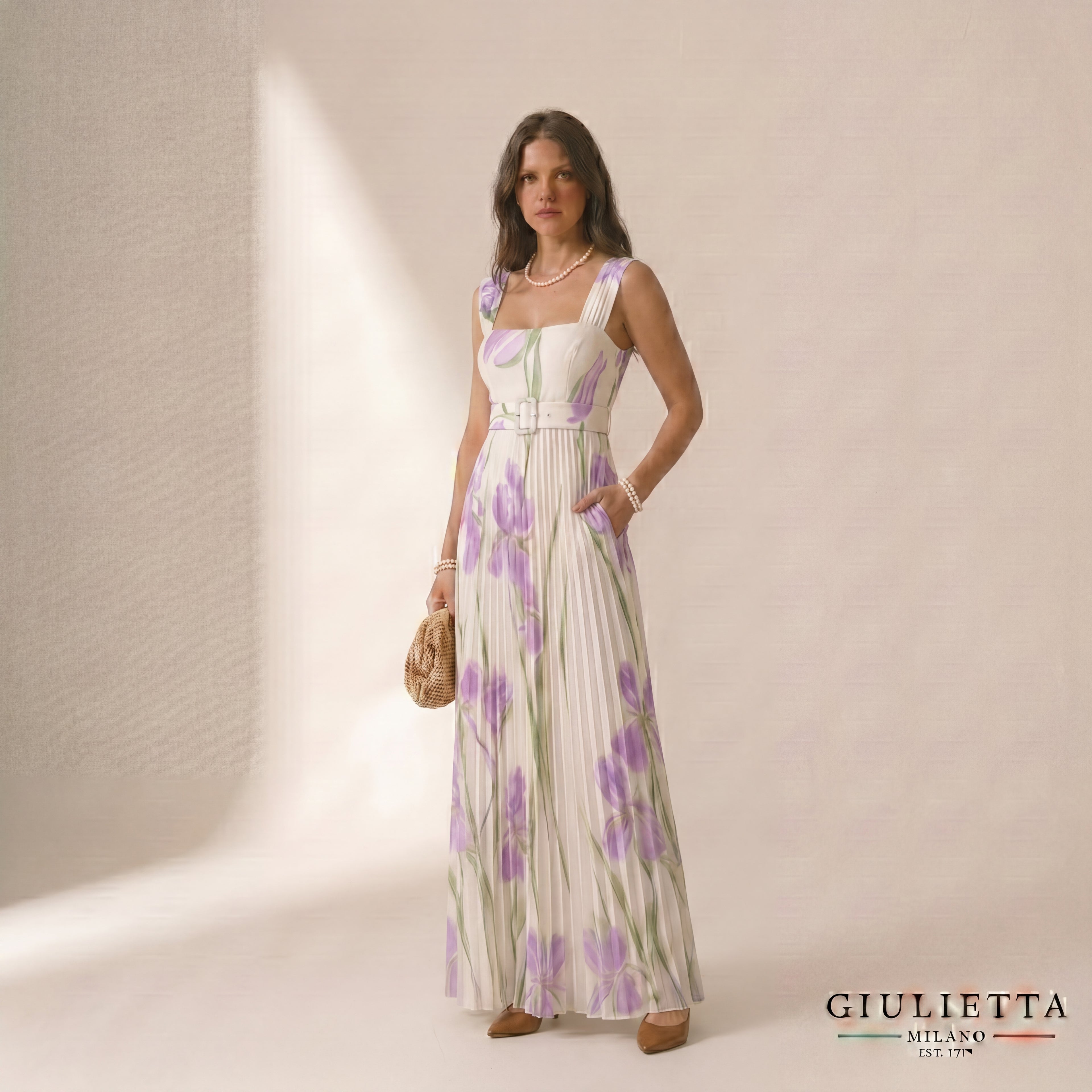 VESTIDO GABRIELA™ | Vestido Floral Elegante con Caída Plisada