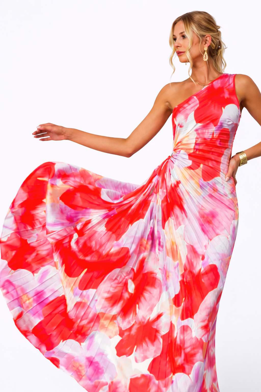 VESTIDO SALMA™ | Vestido maxi asimétrico estampado